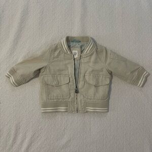 Baby GAP Cream Linen Zipper Jacket with Snap Pockets NWOT